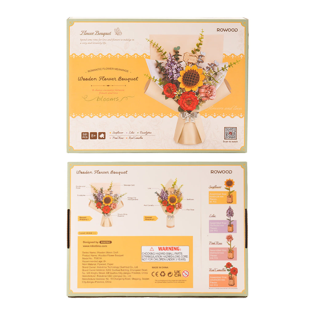 Rowood 3D Wooden Puzzle - Wooden Flower Bouquet TW01H