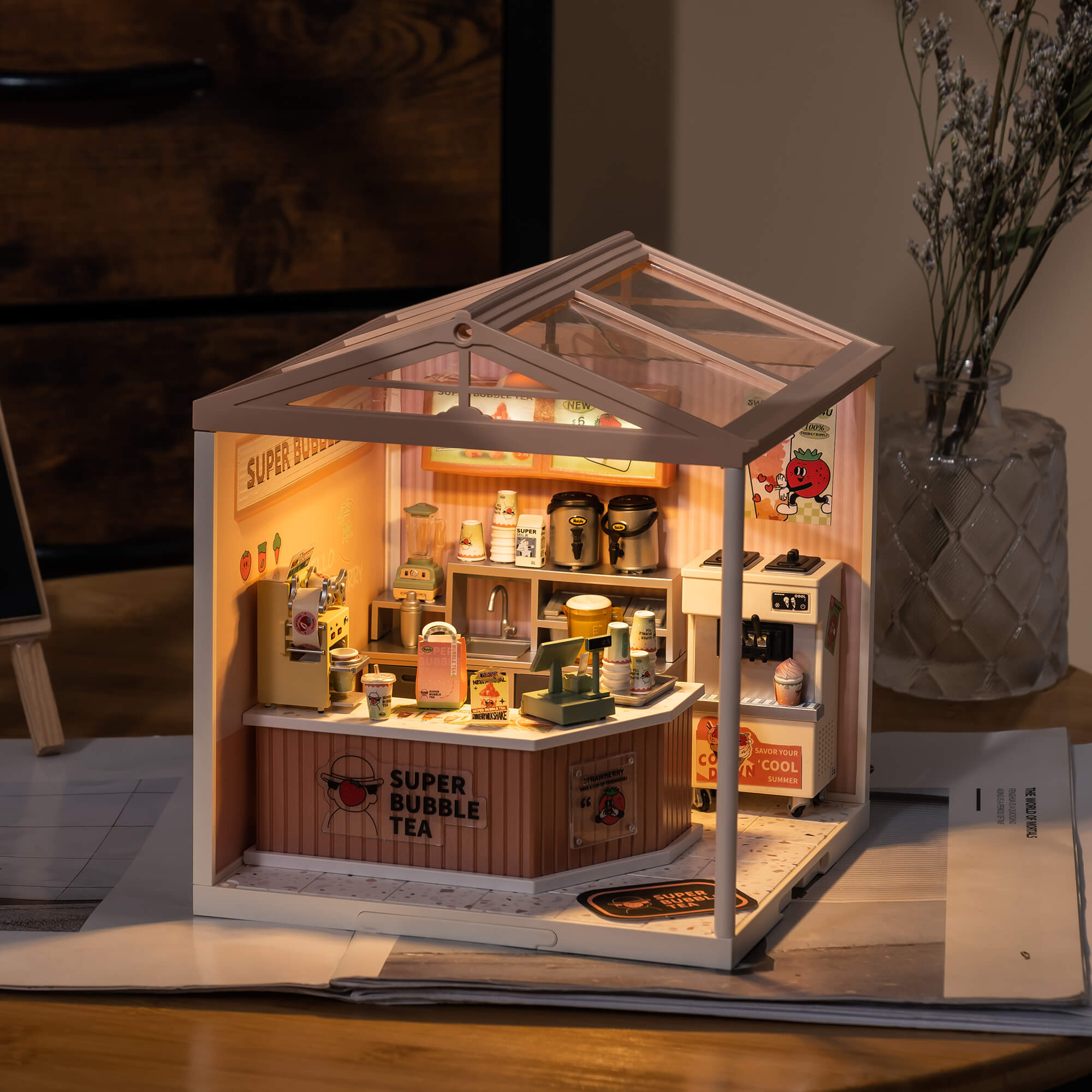 Rolife Double Joy Bubble Tea Super Creator Miniature House DW006